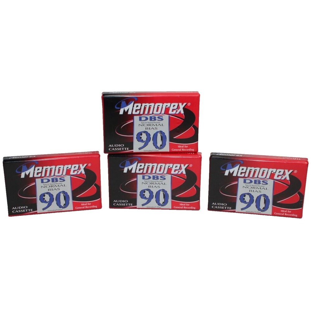 Four (4) Memorex, DBS Type 1, Normal Bias, 90 Minute Audio Cassette Tapes (1997)